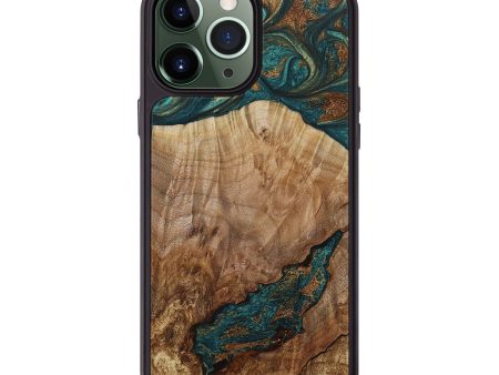 iPhone 13 Pro Max Wood+Resin Phone Case - Ashlee (Green, 653739) For Discount