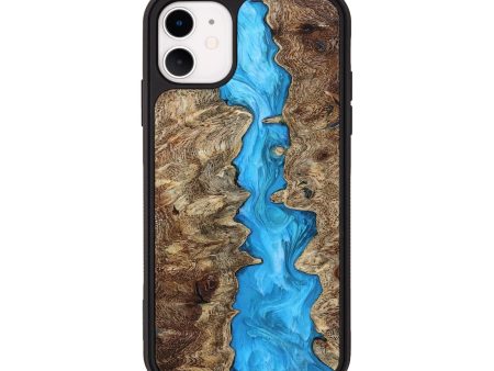 iPhone 11 Wood+Resin Phone Case - Journee (Blue, 654548) Fashion