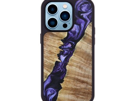 iPhone 14 Pro Wood+Resin Phone Case - Addisyn (Purple, 649200) For Cheap