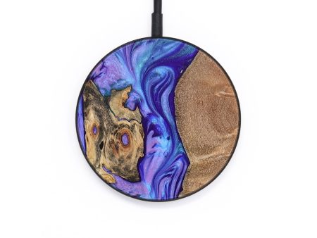 Circle Wood+Resin Wireless Charger - Elijah (Purple, 652682) Discount