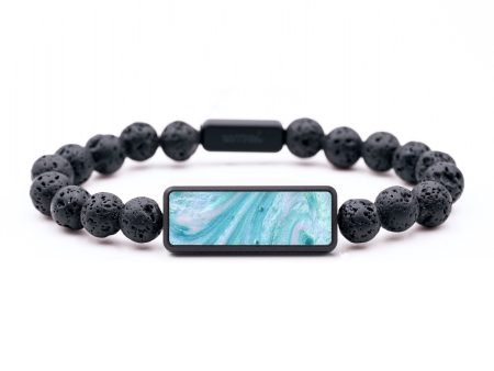 Lava Bead ResinArt Bracelet - Bennett (Blue, 654729) Cheap