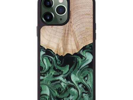 iPhone 13 Pro Max Wood+Resin Phone Case - Angel (Green, 652886) on Sale