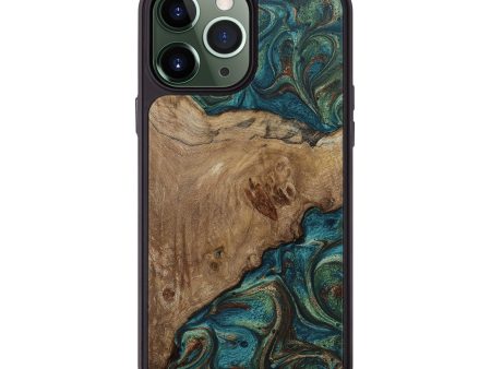 iPhone 13 Pro Max Wood+Resin Phone Case - Antoine (Green, 652318) Online Sale