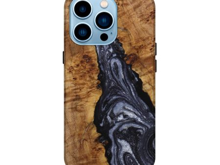 iPhone 14 Pro Wood+Resin Live Edge Phone Case - Nyla (Gunmetal, 649952) Discount