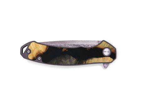 EDC Wood+Resin Pocket Knife - Annalise (Black & White, 650977) Online now