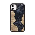 iPhone 11 Wood+Resin Phone Case - Joy (Black & White, 650531) Fashion