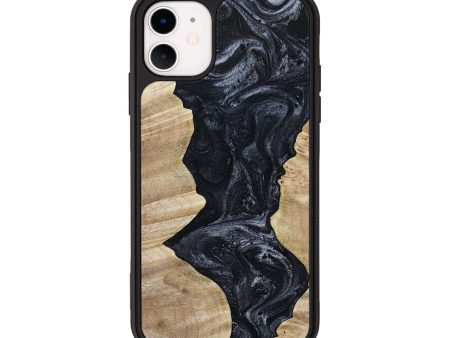 iPhone 11 Wood+Resin Phone Case - Joy (Black & White, 650531) Fashion