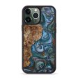 iPhone 13 Pro Max Wood+Resin Phone Case - Wallace (Teal & Gold, 650712) For Cheap