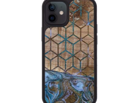 iPhone 12 Wood+Resin Phone Case - Alexandra (Pattern, 652408) For Cheap