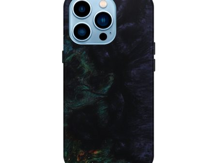 iPhone 14 Pro Wood+Resin Live Edge Phone Case - Melanie (Pure Black, 652866) Hot on Sale