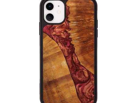 iPhone 11 Wood+Resin Phone Case - Gwendolyn (Red, 654590) Online Hot Sale