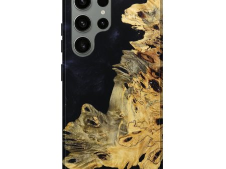 Galaxy S23 Ultra Wood+Resin Live Edge Phone Case - Christian (Pure Black, 652863) For Discount