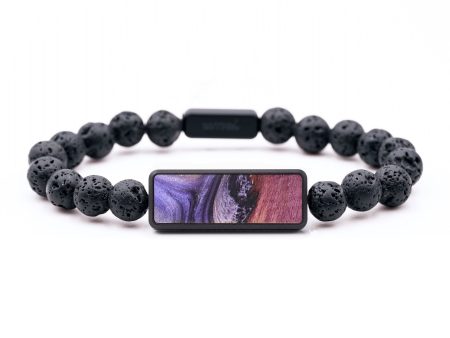 Lava Bead Wood+Resin Bracelet - Tony (Purple, 654833) Supply