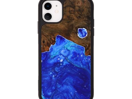 iPhone 11 Wood+Resin Phone Case - Iva (Blue, 651251) Cheap