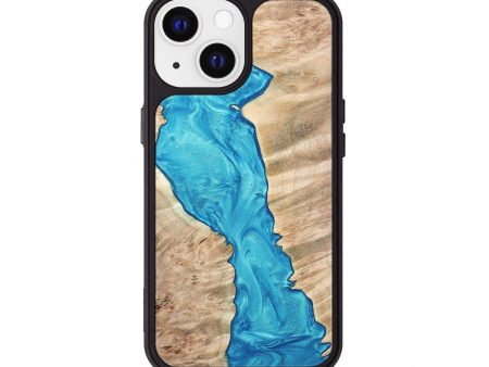 iPhone 13 Wood+Resin Phone Case - Alma (Blue, 651716) Online now