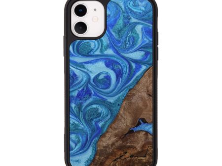 iPhone 11 Wood+Resin Phone Case - Jasmine (Blue, 653693) Hot on Sale