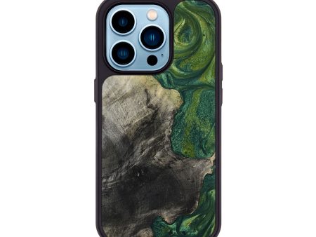 iPhone 14 Pro Wood+Resin Phone Case - Abram (Green, 650558) Fashion