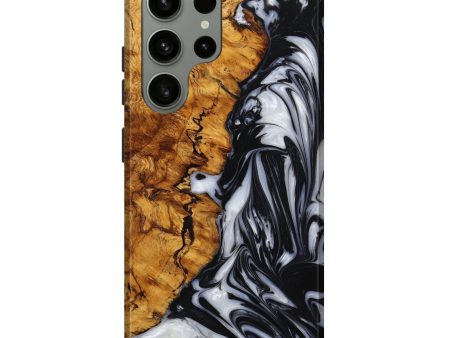 Galaxy S23 Ultra Wood+Resin Live Edge Phone Case - Brian (Black & White, 650651) Hot on Sale