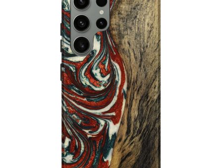 Galaxy S23 Ultra Wood+Resin Live Edge Phone Case - Christopher (Red, 650210) Online now