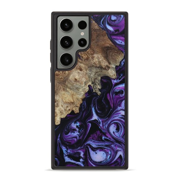 Galaxy S23 Ultra Wood+Resin Phone Case - Adrian (Purple, 654517) Discount