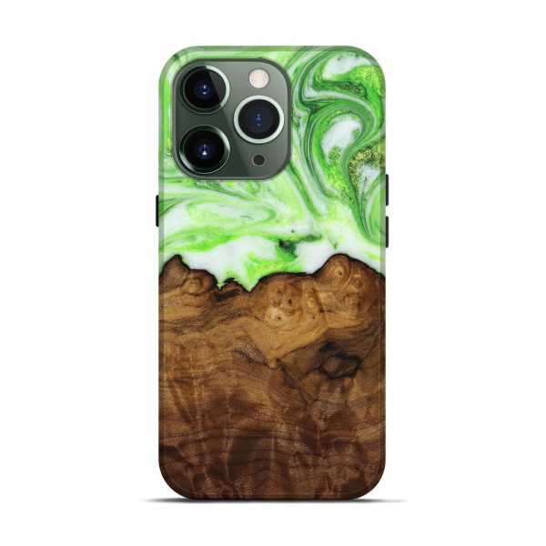 iPhone 13 Pro Wood+Resin Live Edge Phone Case - Hubert (Green, 650797) Online now