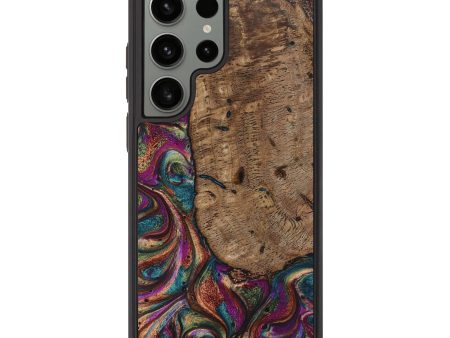 Galaxy S23 Ultra Wood+Resin Phone Case - Sandra (Green, 650321) Cheap