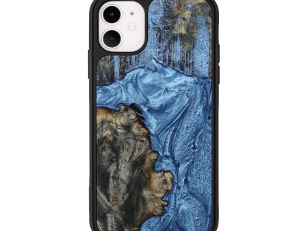 iPhone 11 Wood+Resin Phone Case - Hanna (Blue, 653957) Online Hot Sale