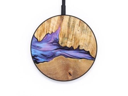 Circle Wood+Resin Wireless Charger - Jenny (Purple, 652685) Fashion