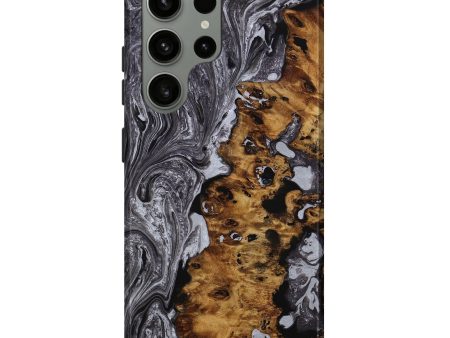 Galaxy S23 Ultra Wood+Resin Live Edge Phone Case - Donovan (Gunmetal, 649954) Discount