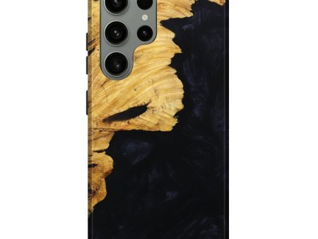 Galaxy S23 Ultra Wood+Resin Live Edge Phone Case - Dora (Pure Black, 652849) Cheap