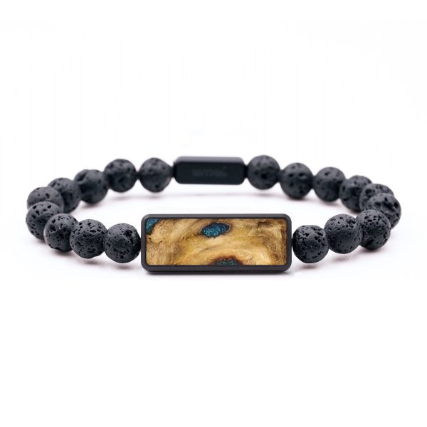 Lava Bead Burl Wood Bracelet - Ronnie (Wood Burl, 654765) Sale