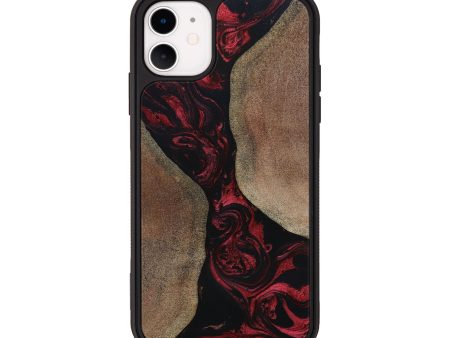 iPhone 11 Wood+Resin Phone Case - Elisa (Red, 651984) For Discount