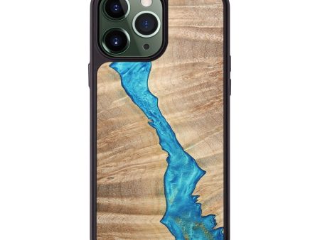 iPhone 13 Pro Max Wood+Resin Phone Case - Anita (Blue, 651719) Supply