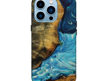 iPhone 14 Pro Wood+Resin Live Edge Phone Case - Armando (Blue, 652180) Online