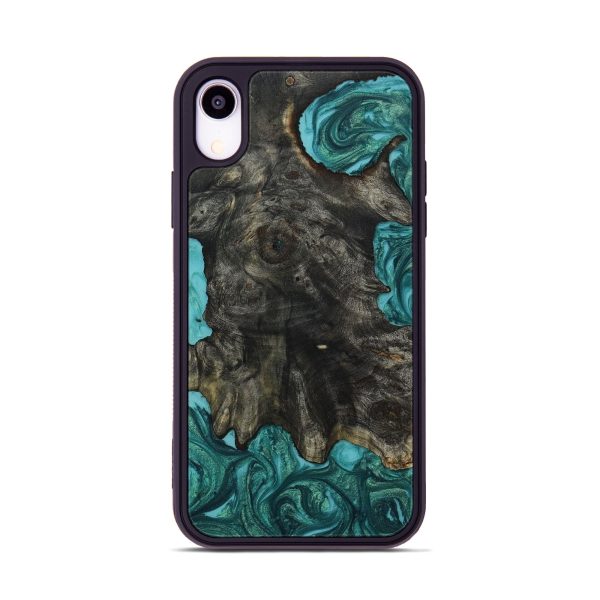 iPhone Xr Wood+Resin Phone Case - Flora (Green, 654536) on Sale