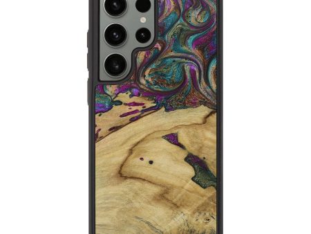 Galaxy S23 Ultra Wood+Resin Phone Case - Rodrigo (Green, 652325) Hot on Sale