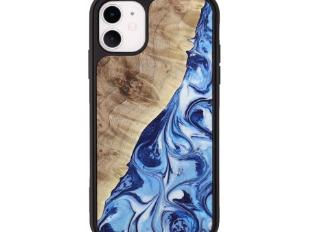 iPhone 11 Wood+Resin Phone Case - Kenneth (Blue, 652337) Sale