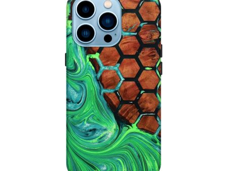 iPhone 14 Pro Wood+Resin Live Edge Phone Case - Cora (Pattern, 650627) Cheap