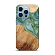 iPhone 14 Pro Wood+Resin Live Edge Phone Case - Bennett (Blue, 650808) Cheap