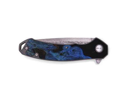 EDC Wood+Resin Pocket Knife - Perry (Black & White, 650973) Sale