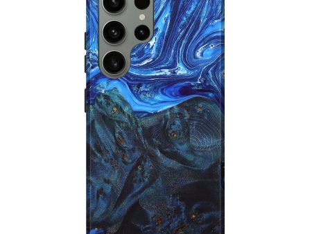 Galaxy S23 Ultra Wood+Resin Live Edge Phone Case - Abel (Blue, 649594) For Sale