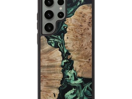 Galaxy S23 Ultra Wood+Resin Phone Case - Zoe (Green, 653733) Discount