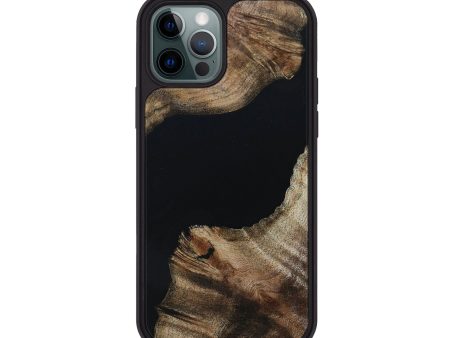 iPhone 12 Pro Wood+Resin Phone Case - Daryl (Pure Black, 651786) Sale