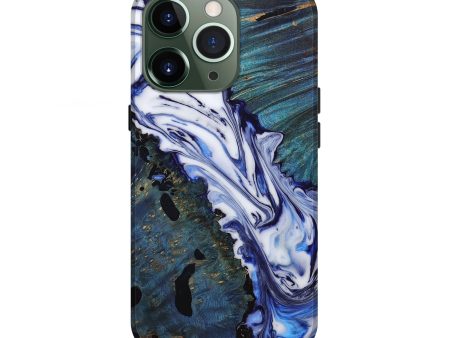 iPhone 13 Pro Wood+Resin Live Edge Phone Case - Dexter (Blue, 650205) Hot on Sale